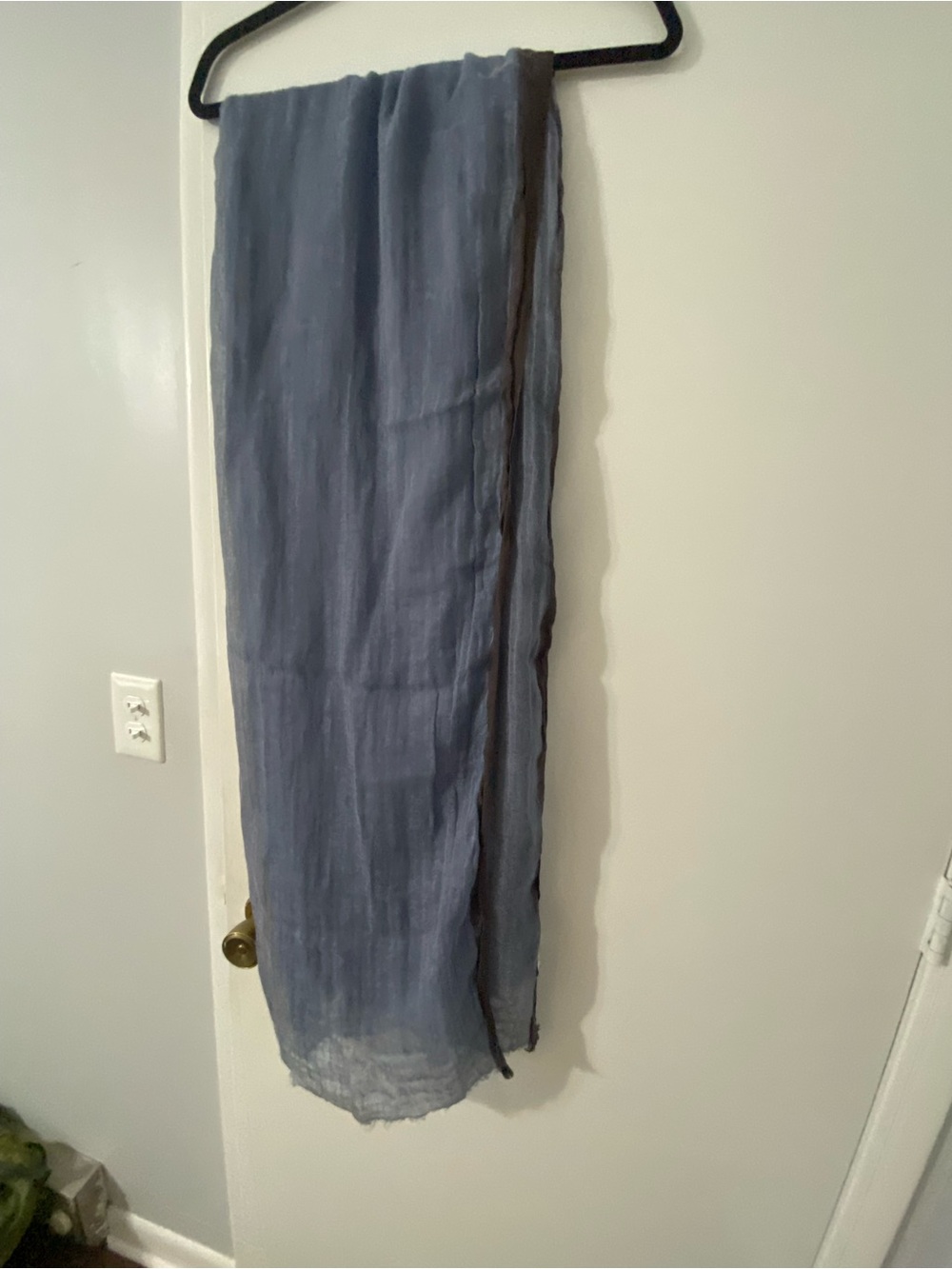 Loro Piana Blue 90% Linen 10% Silk Long Scarf Made in Italy